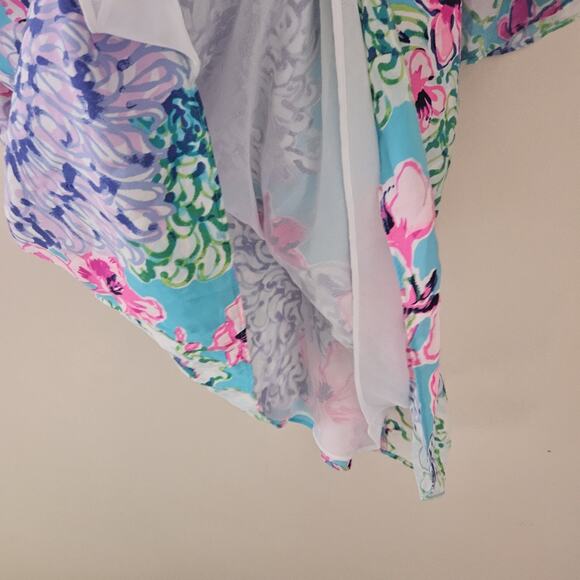 Lilly Pulitzer Elenora Silk Dress Floral Pearls Beaded Womens Size Large - Picture 9 of 13